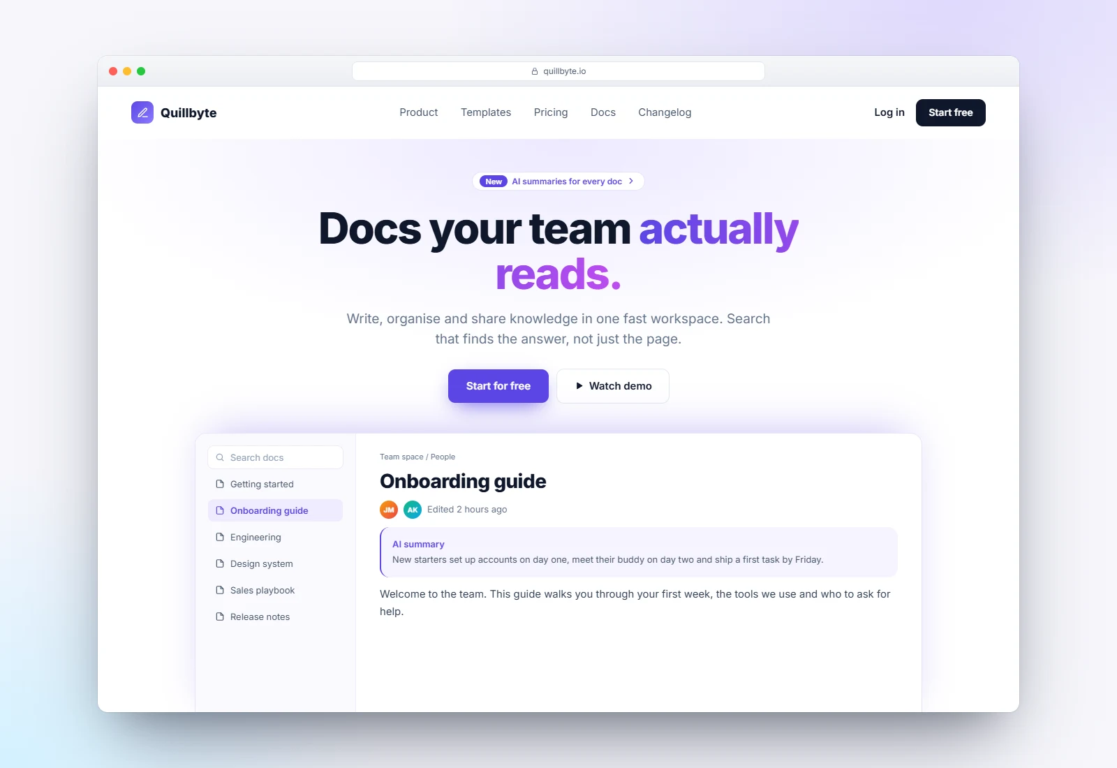 Quillbyte webflow landing page concept by DevSolvices