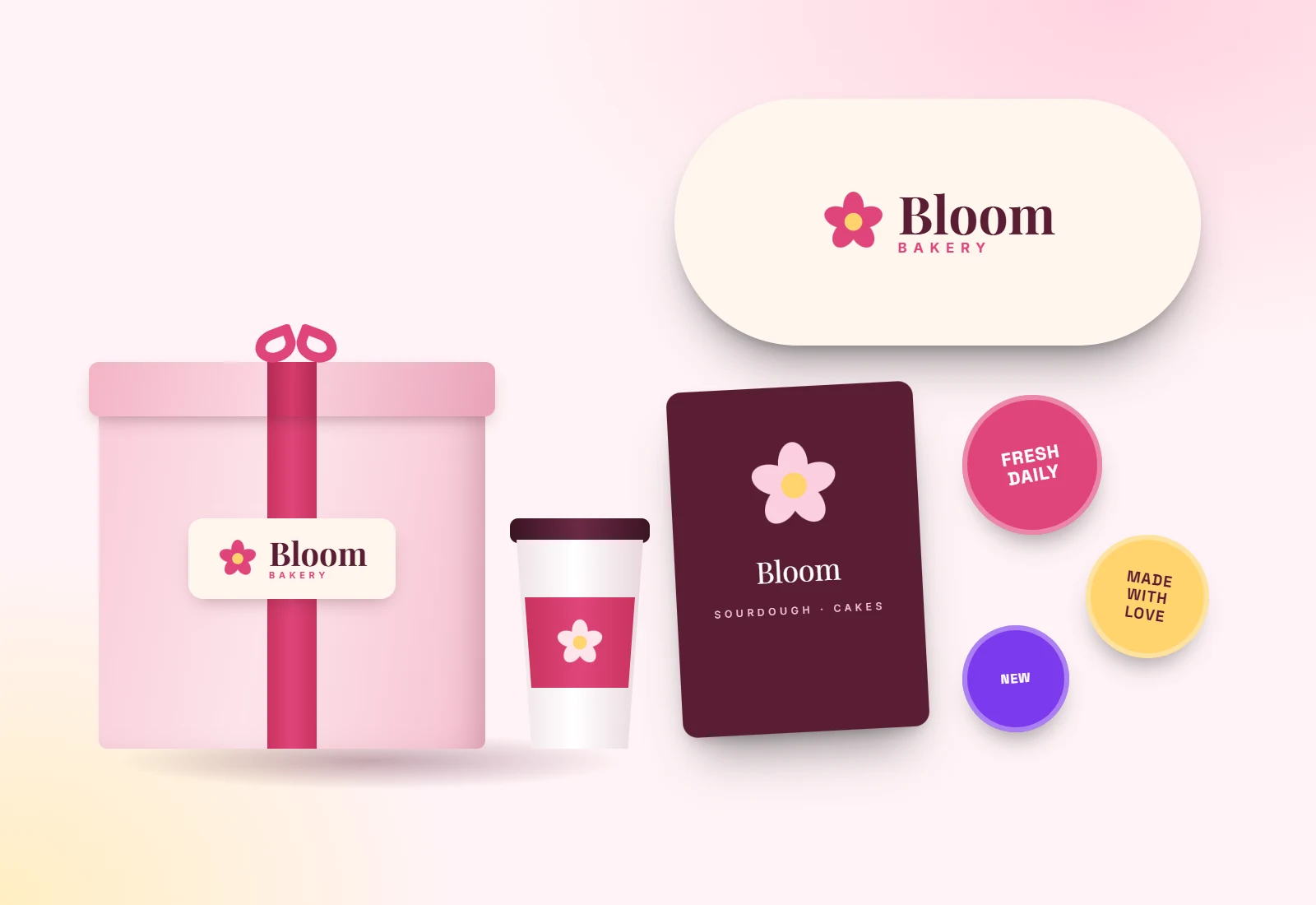 Bloom Bakery packaging and labels concept by DevSolvices