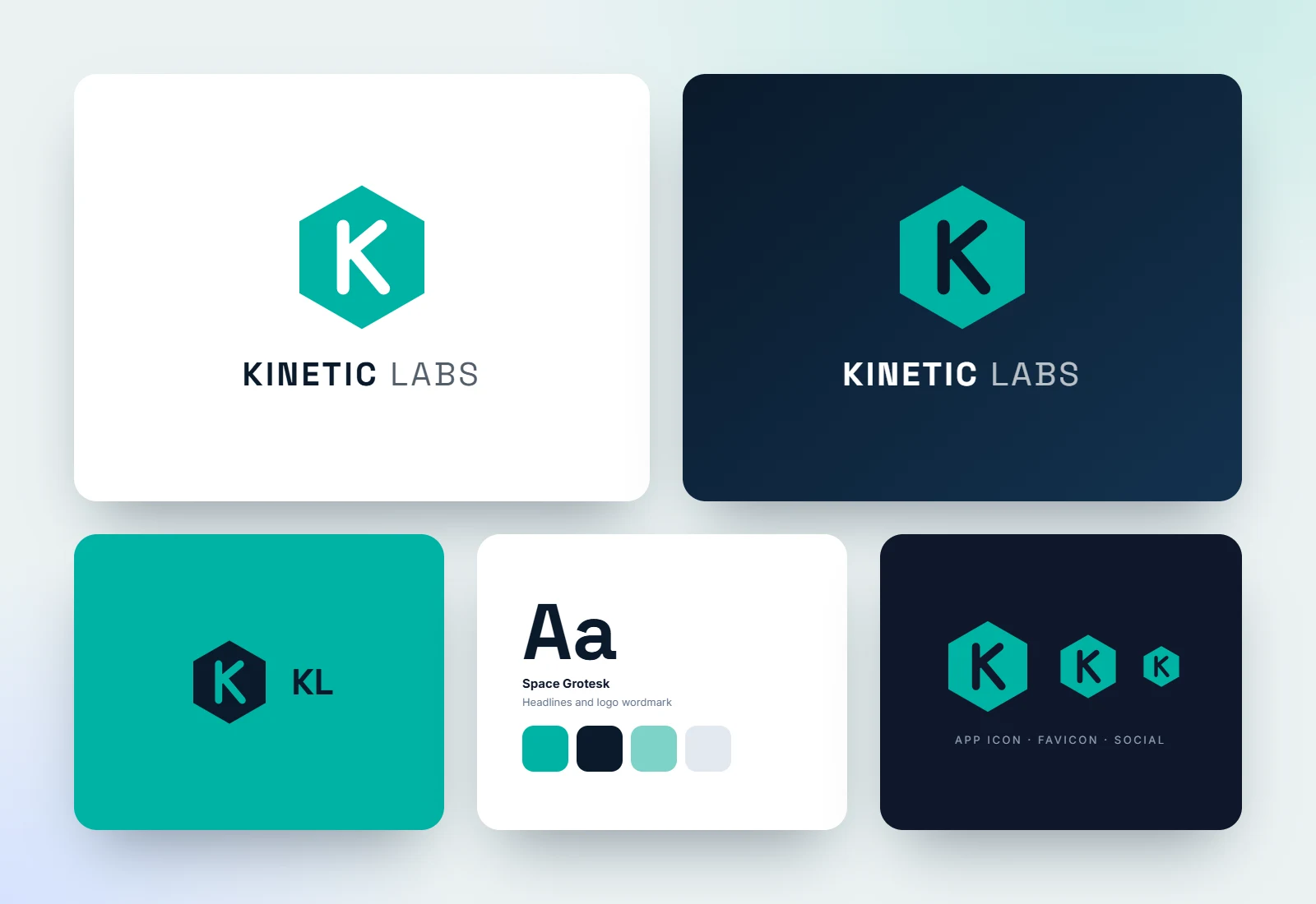 Kinetic Labs tech logo system concept by DevSolvices