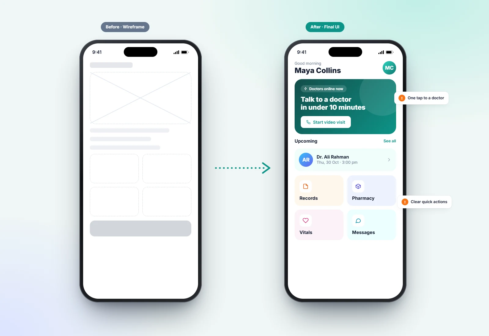 Medora telehealth app redesign concept by DevSolvices