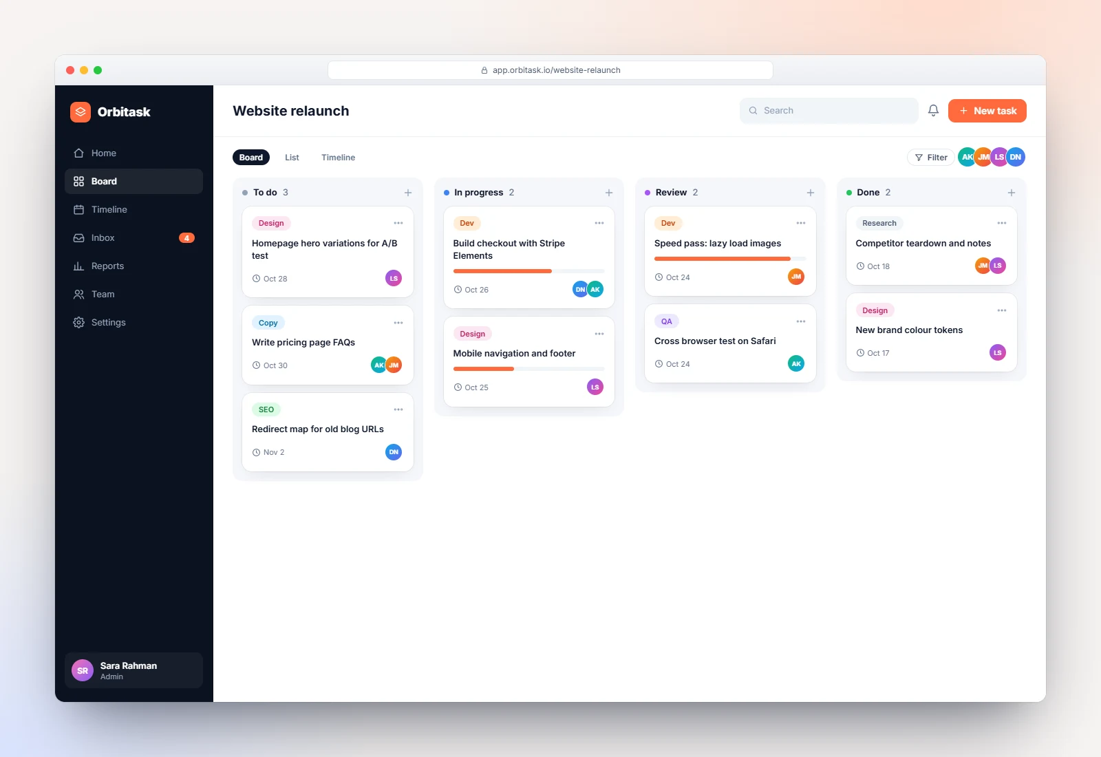 Orbitask project management saas concept by DevSolvices